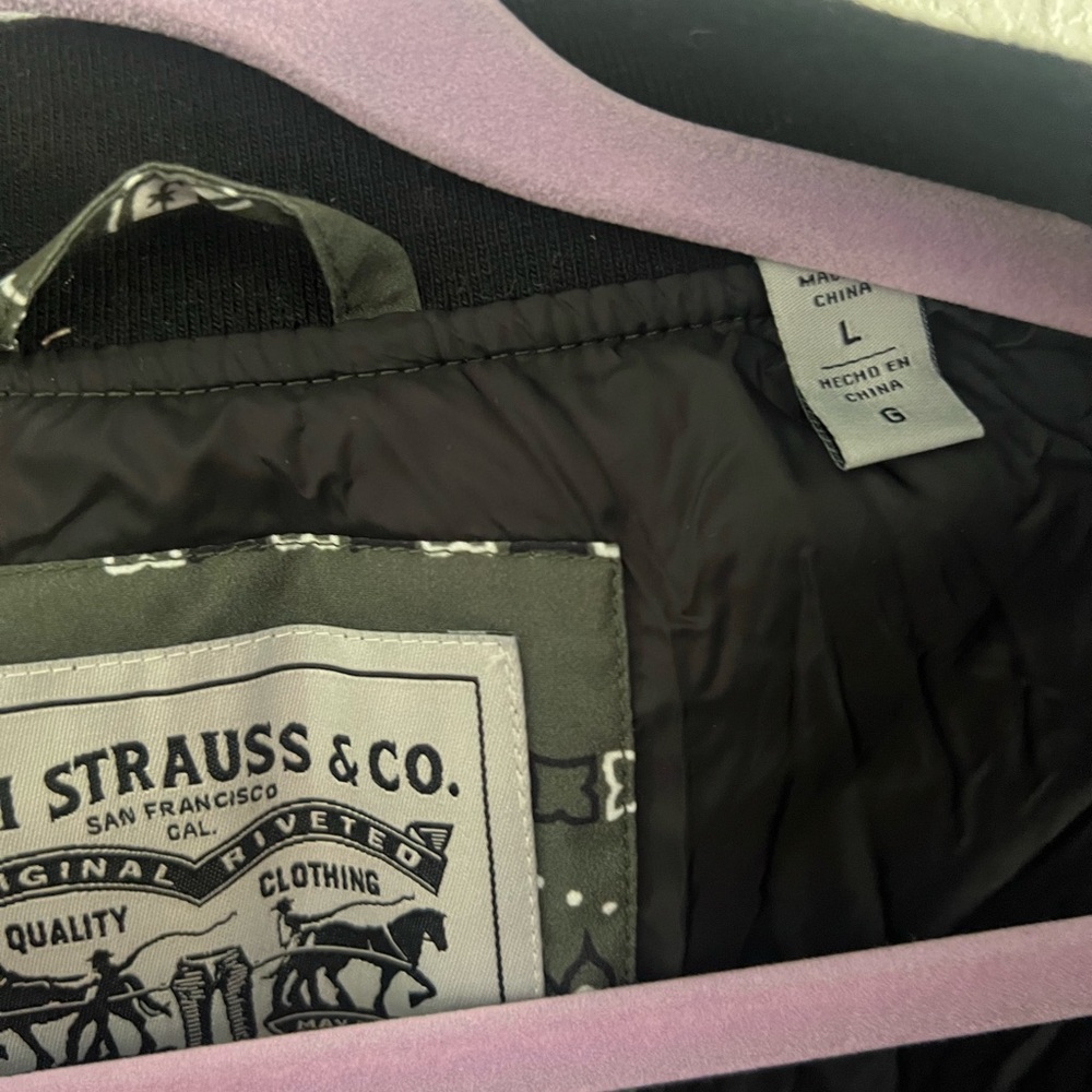 Levi's Black And White Patterned Jacket Bomber - image 6